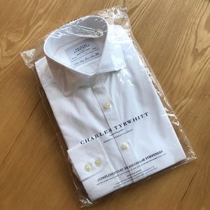 NWT Charles Tyrwhitt White Non-Iron Slim Fit